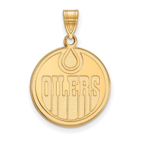 14k Yellow Gold NHL Edmonton Oilers Large Disc Pendant