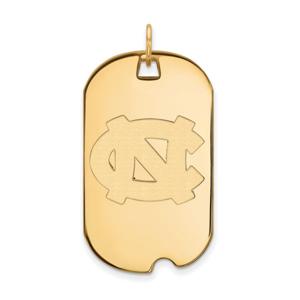 14k Yellow Gold North Carolina Large Dog Tag Pendant