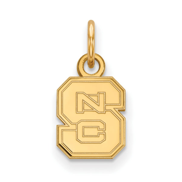 14k Yellow Gold North Carolina State XS (Tiny) 'NCS' Charm or Pendant