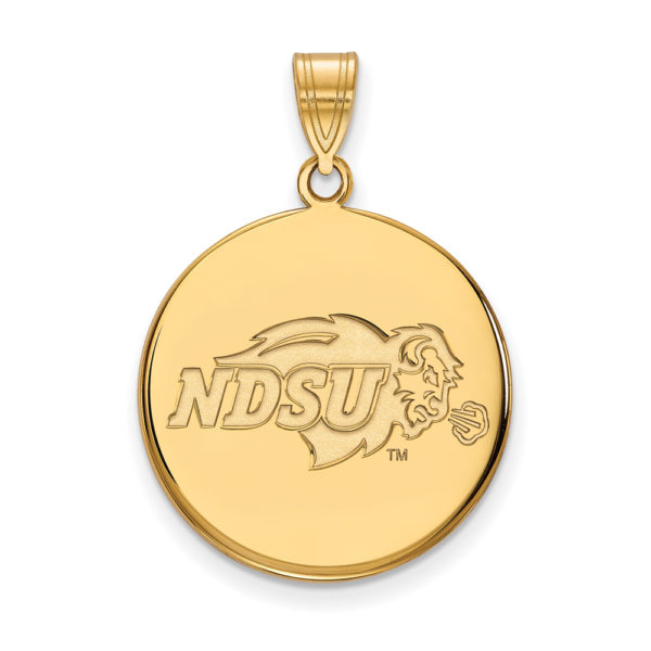 14k Yellow Gold North Dakota State Large Disc Pendant