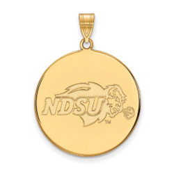 14k Yellow Gold North Dakota State XL Disc Pendant