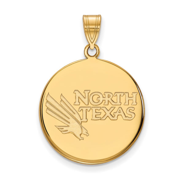 14k Yellow Gold North Texas Large Disc Pendant