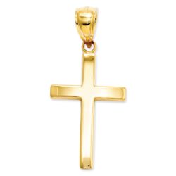 14k Yellow Gold, Polished, Latin Cross Pendant