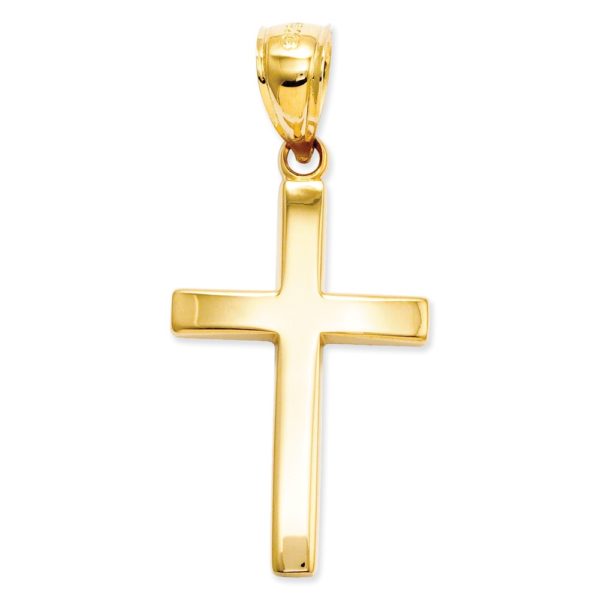 14k Yellow Gold, Polished, Latin Cross Pendant