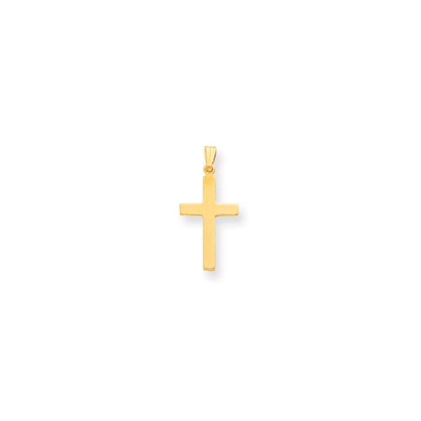 14k Yellow Gold Polished Latin Cross Pendant