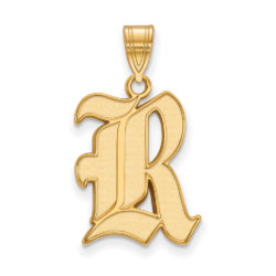 14k Yellow Gold Rice U. Large 'R' Pendant