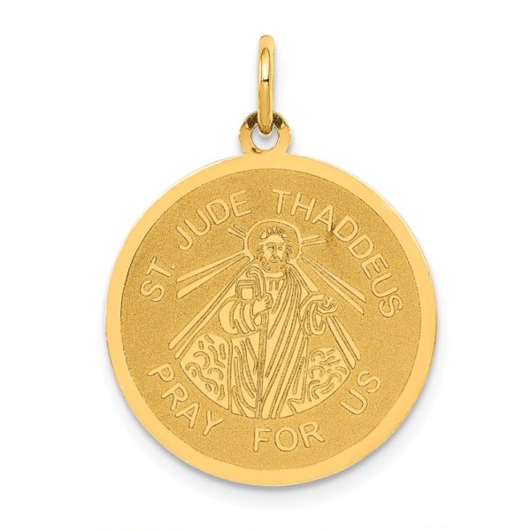 14k Yellow Gold Saint Jude Thaddeus Charm, 20mm (3/4 inch)