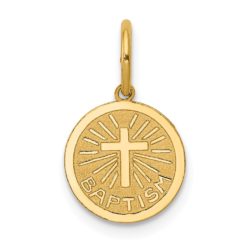 14k Yellow Gold Small Baptism Charm, 10mm (3/8 inch)