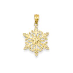 14k Yellow Gold, Snowflake Pendant