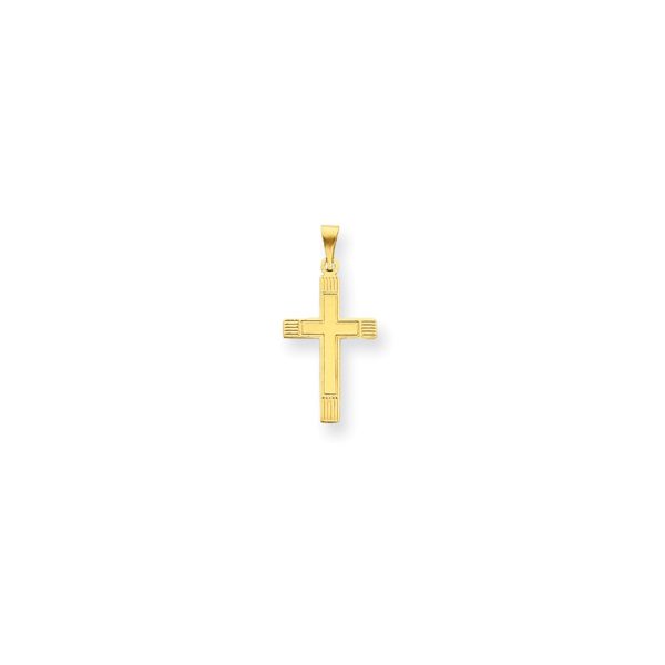 14k Yellow Gold, Stamped, Latin Cross Pendant