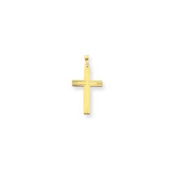 14k Yellow Gold, Textured, Latin Cross Pendant