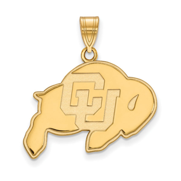 14k Yellow Gold U of Colorado Large 'CU' Mascot Pendant