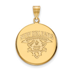 14k Yellow Gold U. of New Orleans Large Disc Pendant