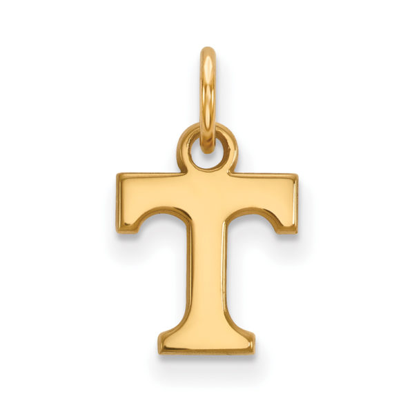 14k Yellow Gold U. of Tennessee XS (Tiny) Initial T Charm or Pendant