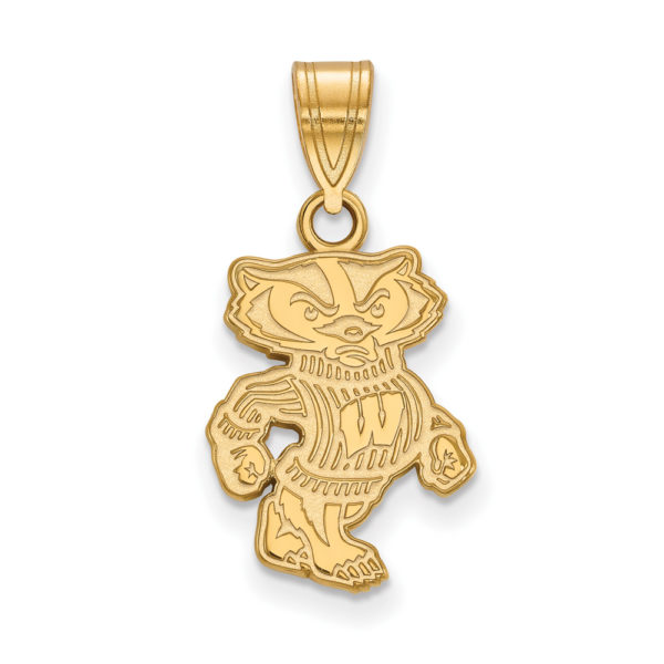 14k Yellow Gold U. of Wisconsin Medium Badgers Pendant