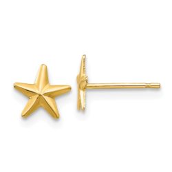 6mm Polished Nautical Star Post Earrings in 14k Yellow Gold