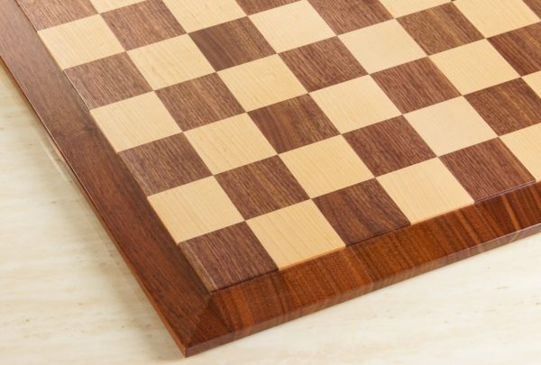 Raised Edge Style 21" Hardwood Player's Chessboard 2.25" Squares JLP, USA (DISCOUNTED FOR IMPERFECTION)