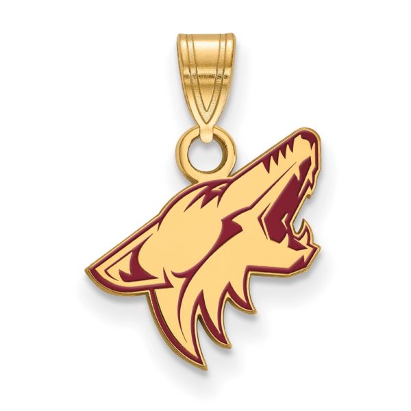 SS 14k Yellow Gold Plated NHL Arizona Coyotes SM Enamel Pendant