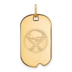 SS 14k Yellow Gold Plated NHL Buffalo Sabres Dog Tag Pendant