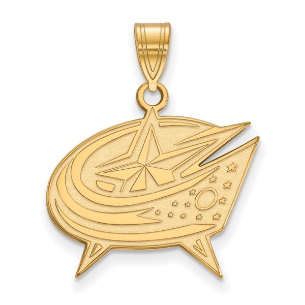 SS 14k Yellow Gold Plated NHL Columbus Blue Jackets LG Pendant