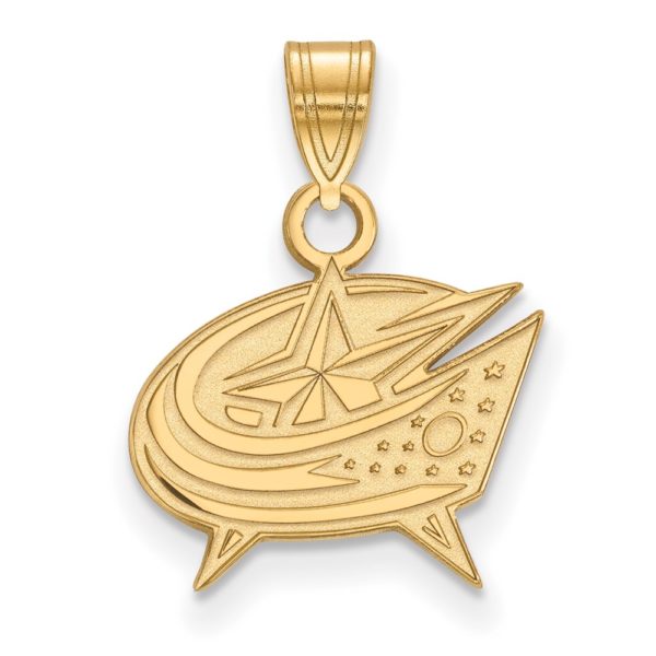 SS 14k Yellow Gold Plated NHL Columbus Blue Jackets SM Pendant