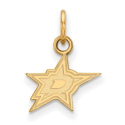 SS 14k Yellow Gold Plated NHL Dallas Stars XS (Tiny) Charm or Pendant