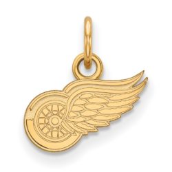 SS 14k Yellow Gold Plated NHL Detroit Red Wings XS (Tiny) Charm