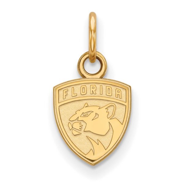 SS 14k Yellow Gold Plated NHL Florida Panthers XS (Tiny) Charm