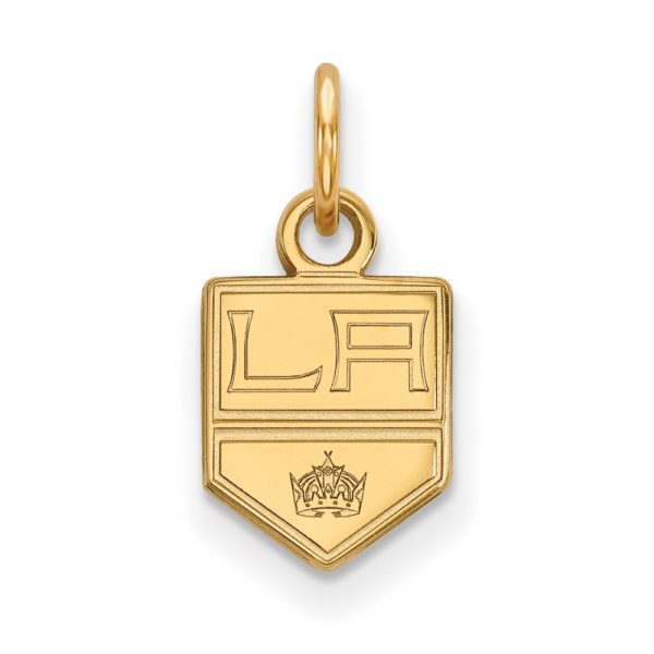 SS 14k Yellow Gold Plated NHL Los Angeles Kings XS (Tiny) Charm