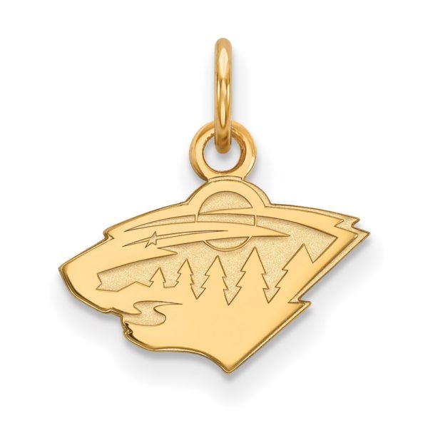 SS 14k Yellow Gold Plated NHL Minnesota Wild XS (Tiny) Charm