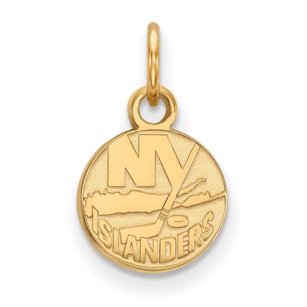 SS 14k Yellow Gold Plated NHL NY Islanders XS (Tiny) Disc Charm