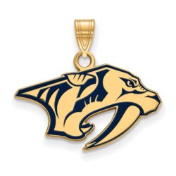 SS 14k Yellow Gold Plated NHL Nashville Predators SM Enamel Pendant