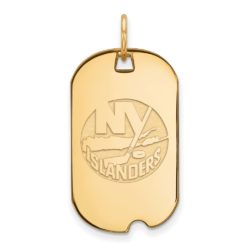 SS 14k Yellow Gold Plated NHL New York Islanders Dog Tag Pendant