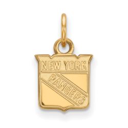 SS 14k Yellow Gold Plated NHL New York Rangers XS (Tiny) Charm