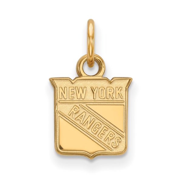 SS 14k Yellow Gold Plated NHL New York Rangers XS (Tiny) Charm