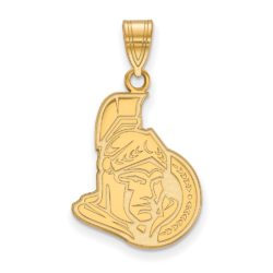 SS 14k Yellow Gold Plated NHL Ottawa Senators Large Pendant