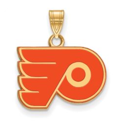 SS 14k Yellow Gold Plated NHL Philadelphia Flyers SM Enamel Pendant