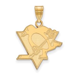 SS 14k Yellow Gold Plated NHL Pittsburgh Penguins Large Pendant