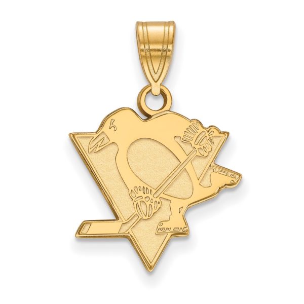 SS 14k Yellow Gold Plated NHL Pittsburgh Penguins Medium Pendant