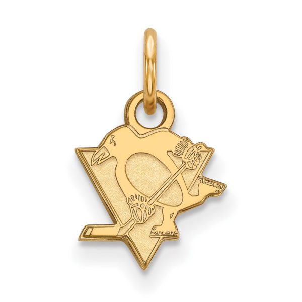 SS 14k Yellow Gold Plated NHL Pittsburgh Penguins XS (Tiny) Charm