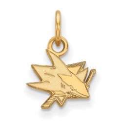 SS 14k Yellow Gold Plated NHL San Jose Sharks XS (Tiny) Charm