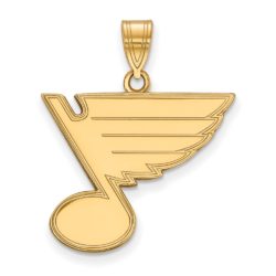 SS 14k Yellow Gold Plated NHL St. Louis Blues Large Pendant