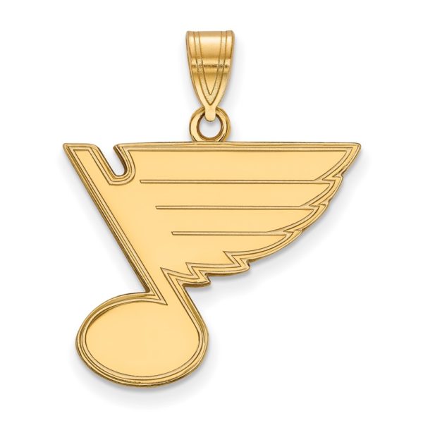 SS 14k Yellow Gold Plated NHL St. Louis Blues Large Pendant