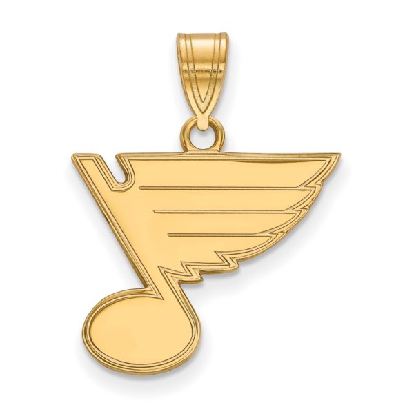 SS 14k Yellow Gold Plated NHL St. Louis Blues Medium Pendant