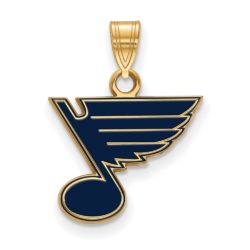 SS 14k Yellow Gold Plated NHL St. Louis Blues SM Enamel Pendant