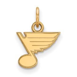 SS 14k Yellow Gold Plated NHL St. Louis Blues XS (Tiny) Charm