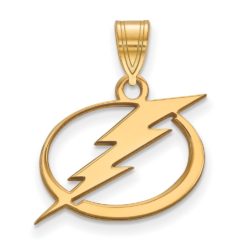 SS 14k Yellow Gold Plated NHL Tampa Bay Lightning Medium Pendant