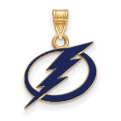 SS 14k Yellow Gold Plated NHL Tampa Bay Lightning SM Enamel Pendant