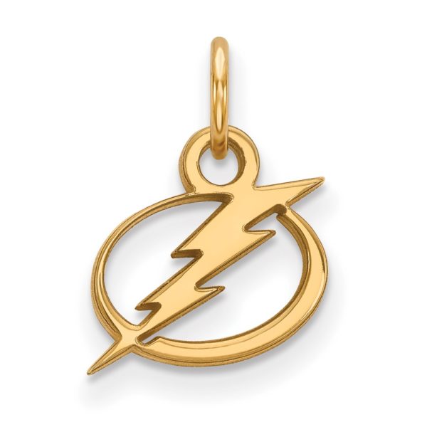 SS 14k Yellow Gold Plated NHL Tampa Bay Lightning XS (Tiny) Charm