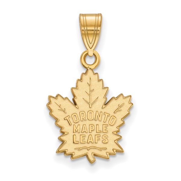 SS 14k Yellow Gold Plated NHL Toronto Maple Leafs Medium Pendant